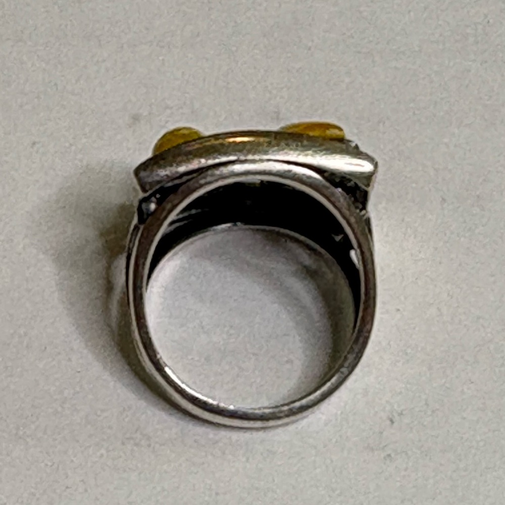 Sterling Silver Square Statement Ring Size 6 - image 2